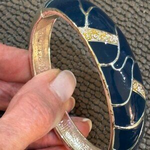 Vintage JTF blue enamel bangle bracelet